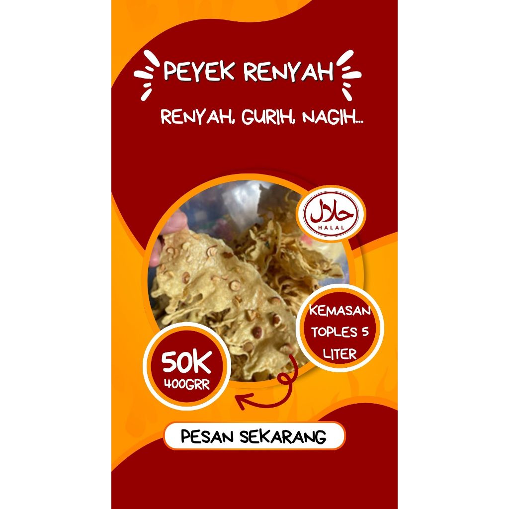 

Cemilan Peyek isi 5 liter (400gr)