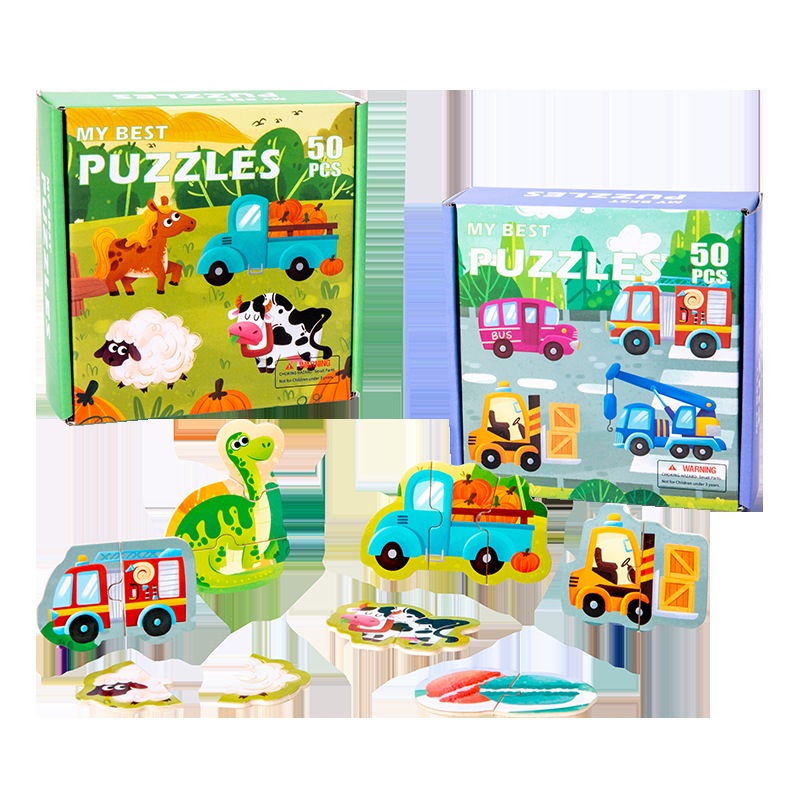 Puzzle Mainan Edukasi Anak 1-3 tahun, 50 pcs
