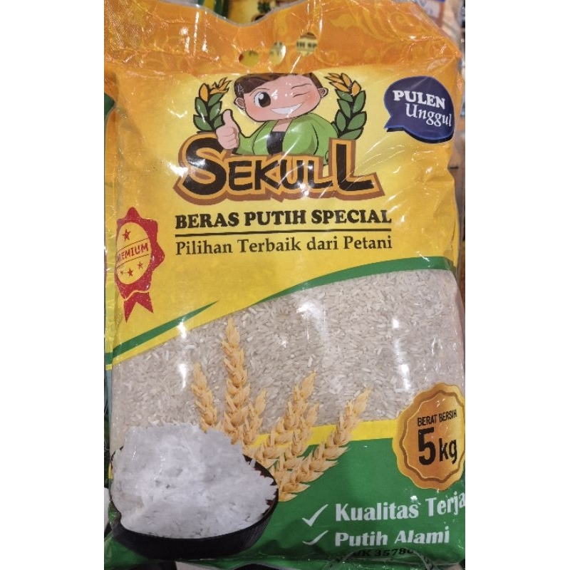 

Beras Premium Pulen Unggul SEKULL Premium Pulen Unggul Rice 5kg - RM.