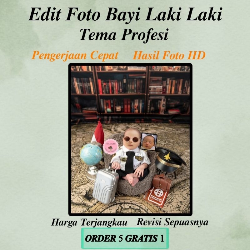 EDIT FOTO BAYI COWOK KONSEP PROFESI SOFT FILE