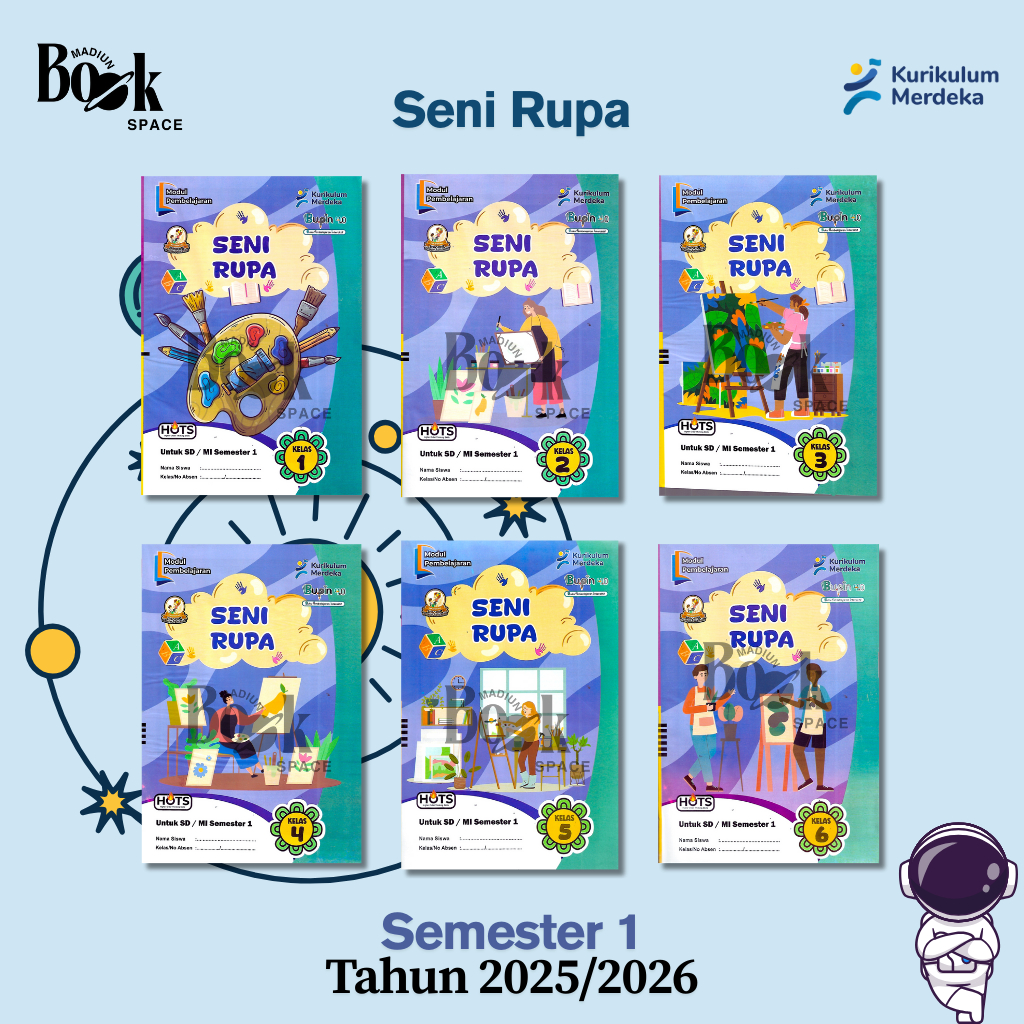 LKS Seni Rupa SD Kelas 1 2 3 4 5 6 Kurikulum Merdeka Semester 1 25-26 Terbaru Bupin;