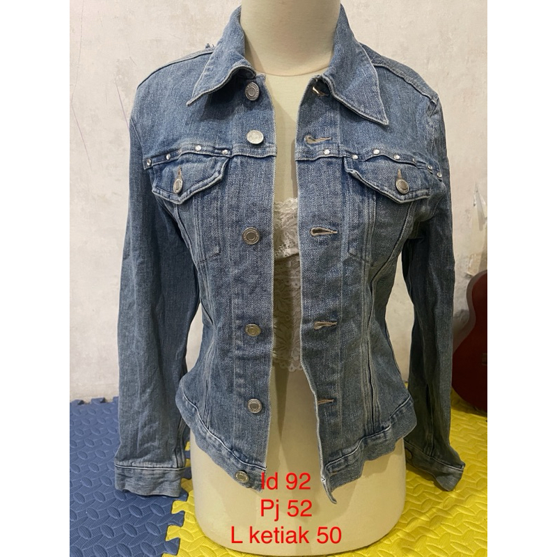 SALE Elvence jaket jeans jaket denim wanita size S