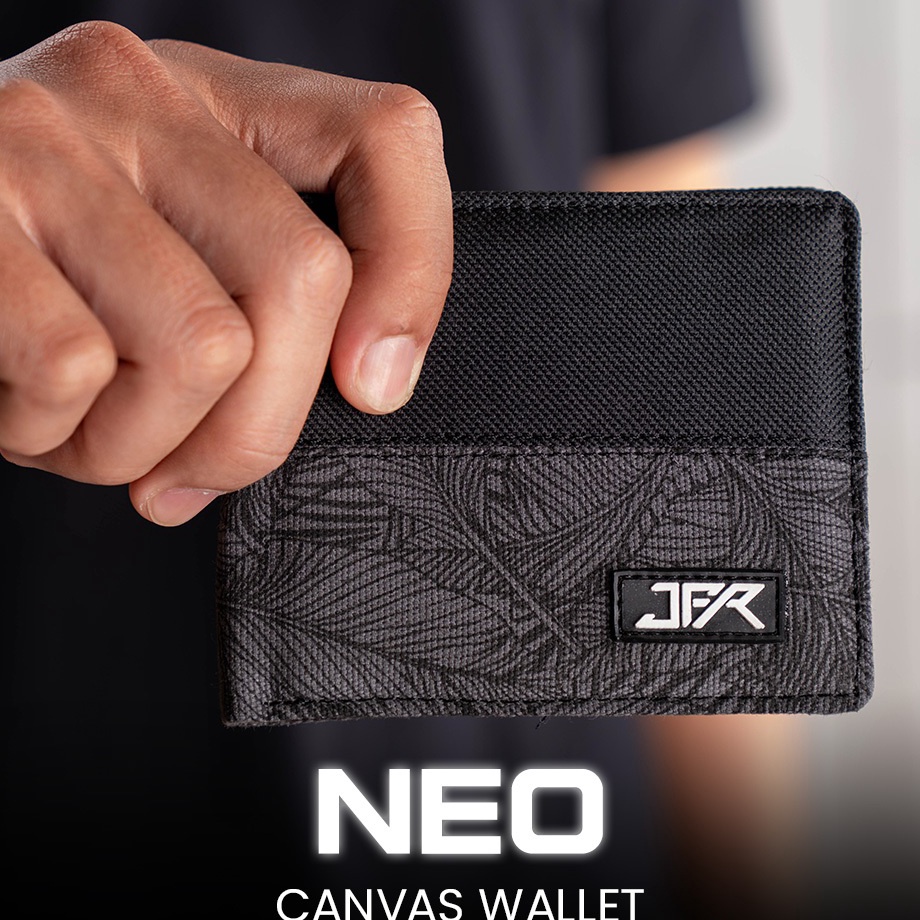 JFR Neo Wallet  Dompet Pria Bahan Kanvas Army JP62