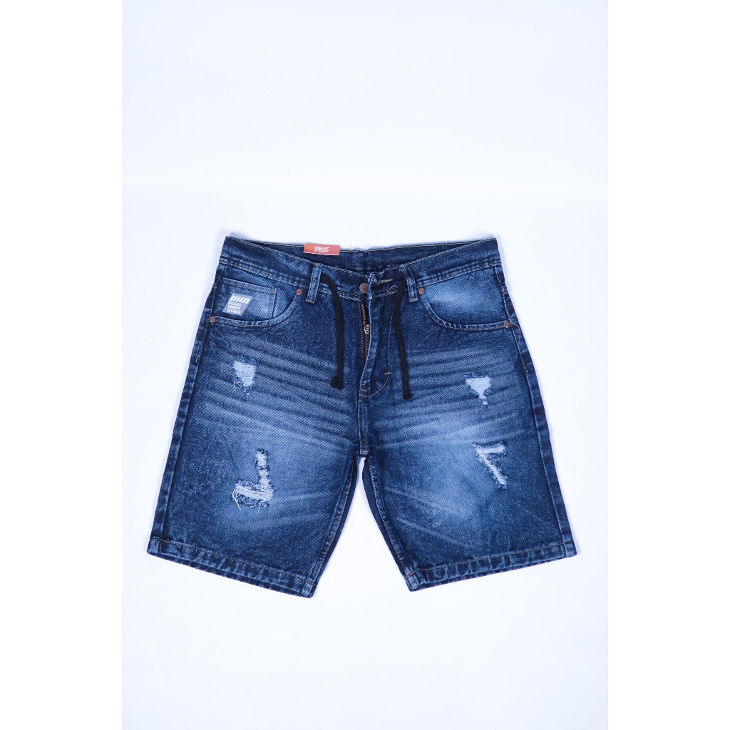 RCK.CO CELANA PENDEK PRIA SOBEK BROTSHOT JEANS RIPPED RCK X PALMAS