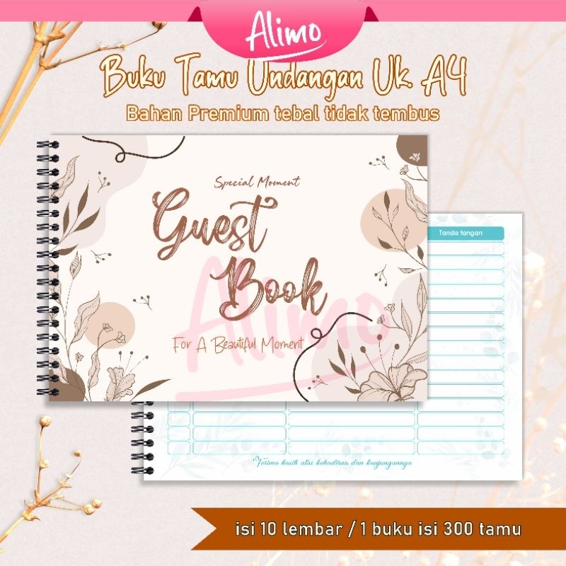 

Alimo Buku Tamu Pernikahan Ukuran A4 / Wedding Guest Book Aesthetic / Ready Stock Buku Tamu Undangan