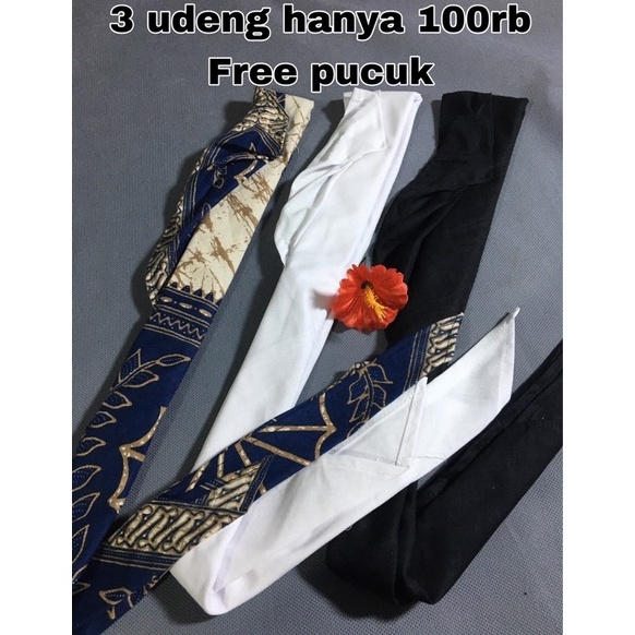KODE Y55N Paket 3pcs Udeng Hitam Putih Batik Semi Tulis