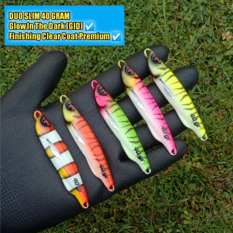 Metal Jig Micro Jig 40 Gram Glow In The Dark Duo Slim