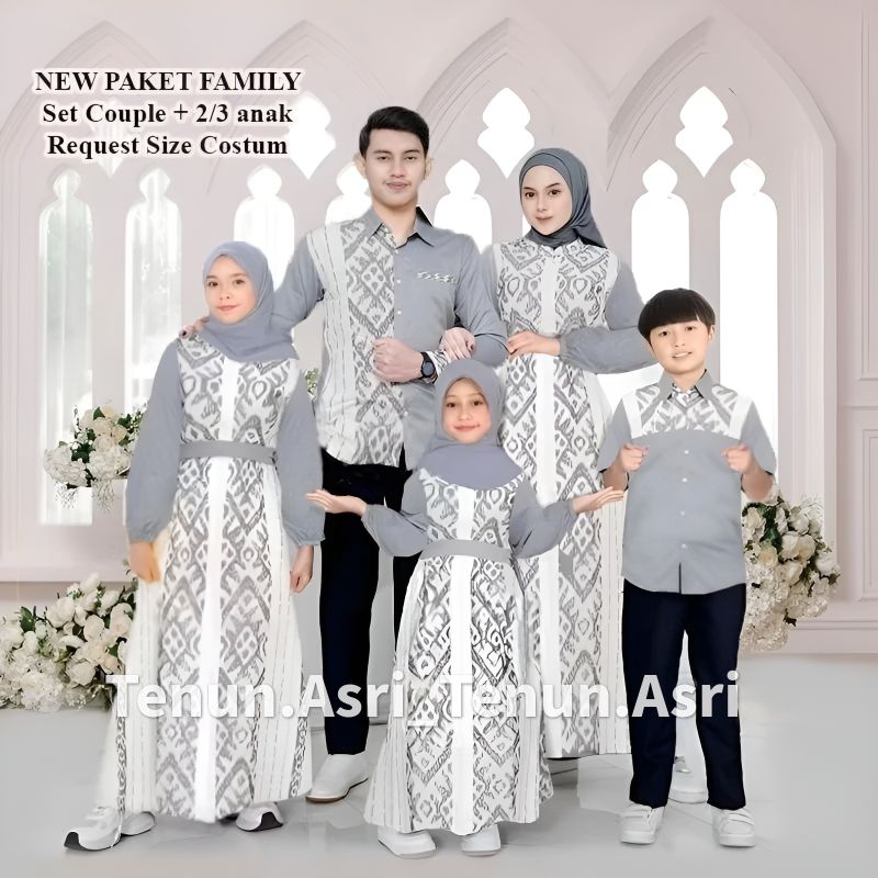New series balvia dres abu baju tenun couple pasangan pria wanita kondangan prewedding natal imlek l