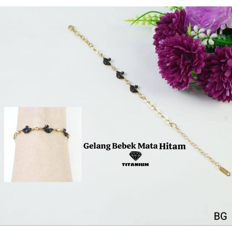 gelang bebek mata hitam titanium