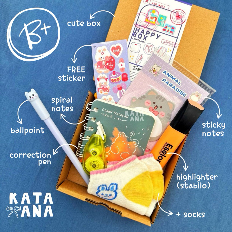 

7 in 1 Stationery Gift Box Paket Alat Tulis Hadiah Perpisahan Hadiah Ulang Tahun Hadiah Murid Hampers Guru