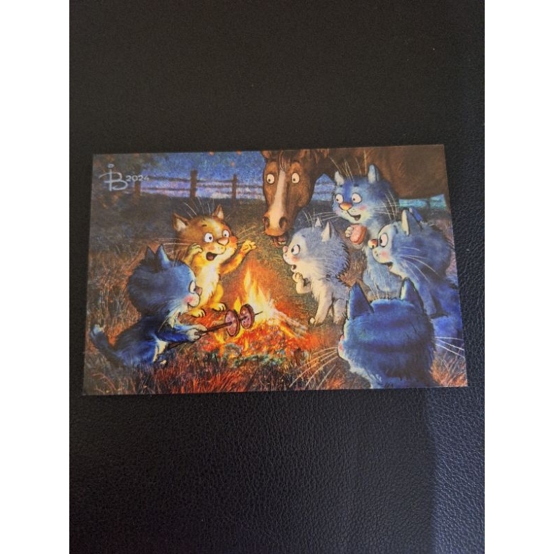

kartu pos kucing bluecat postcard