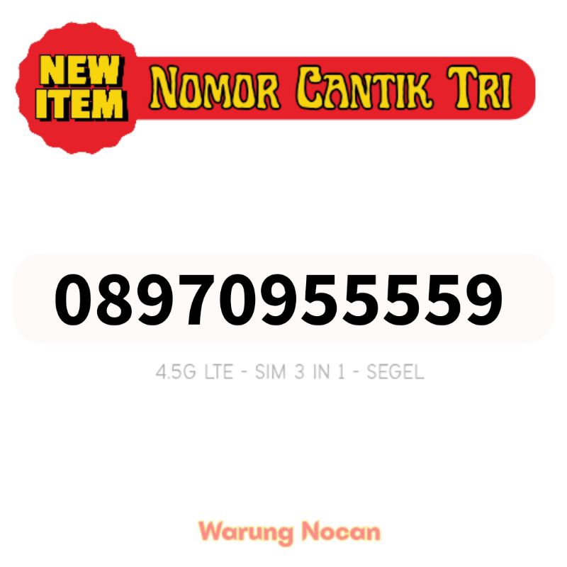 Perdana Nomor cantik tri three 3 11 digit 955559