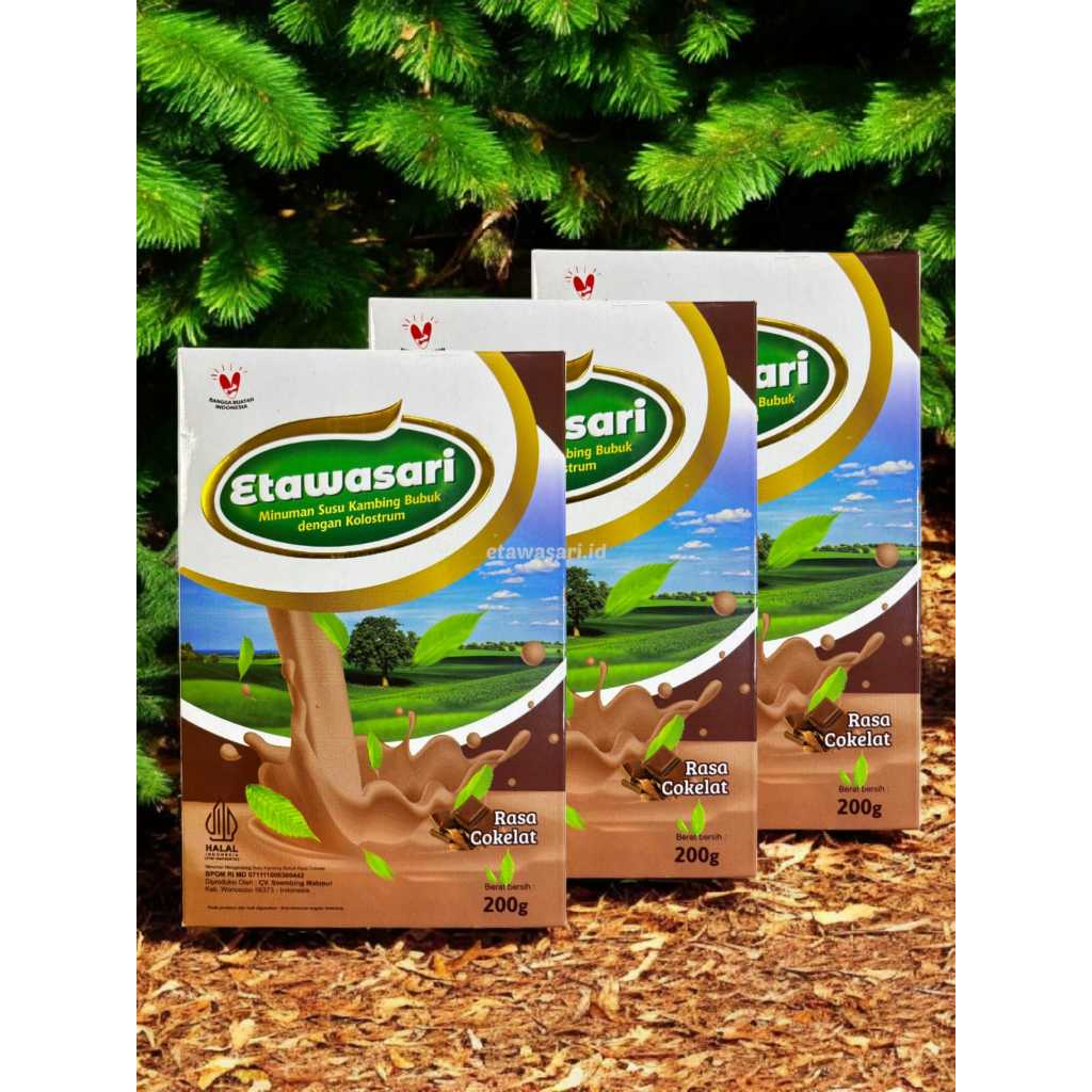 

Etawasari Paket 3 Box Susu Kambing Etawa Bubuk Dengan Kolostrum Etawasari Rasa Cokelat Goat Milk Premium