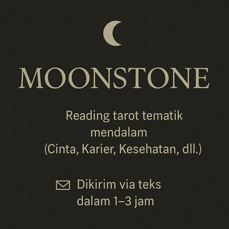 Moonstone - in depth tarot reading personal asmara keuangan karir