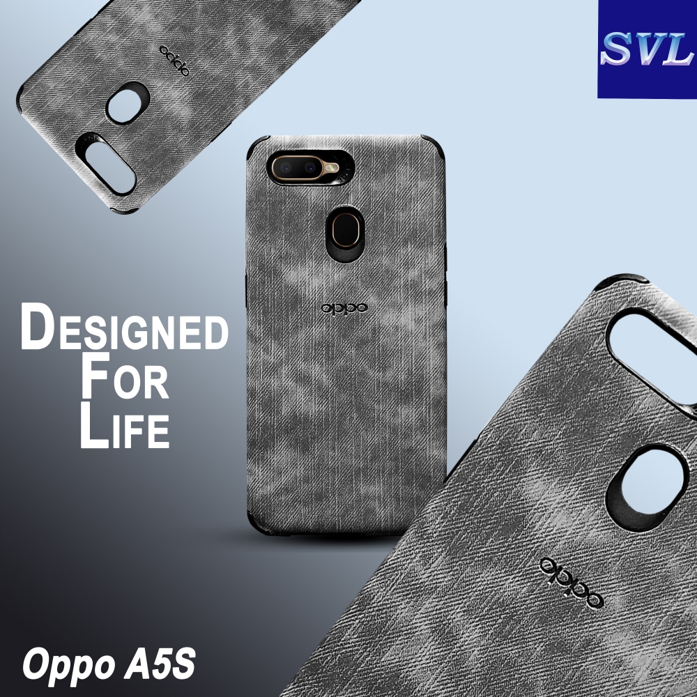 [ CUCI GUDANG ] Casing Handphone Oppo A5S Casing DENIM JEANS CASING SOFT MOTIF LOGO