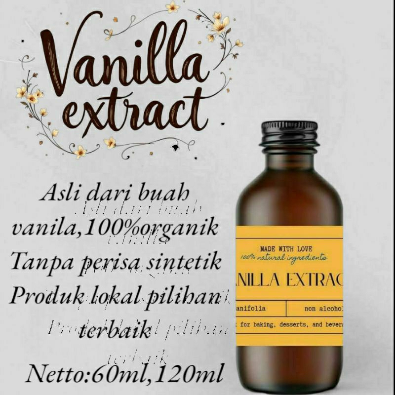 

Ekstrak Vanila Murni 100%Vanila Asli, Aroma Sejati 120ml vanila Extract Tanpa Alkohol