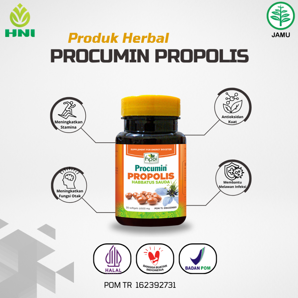 PROCUMIN PROPOLIS  Khasiat Kegunaan Membantu menjaga kesehatan Daya Tahan Tubuh. Terlaris