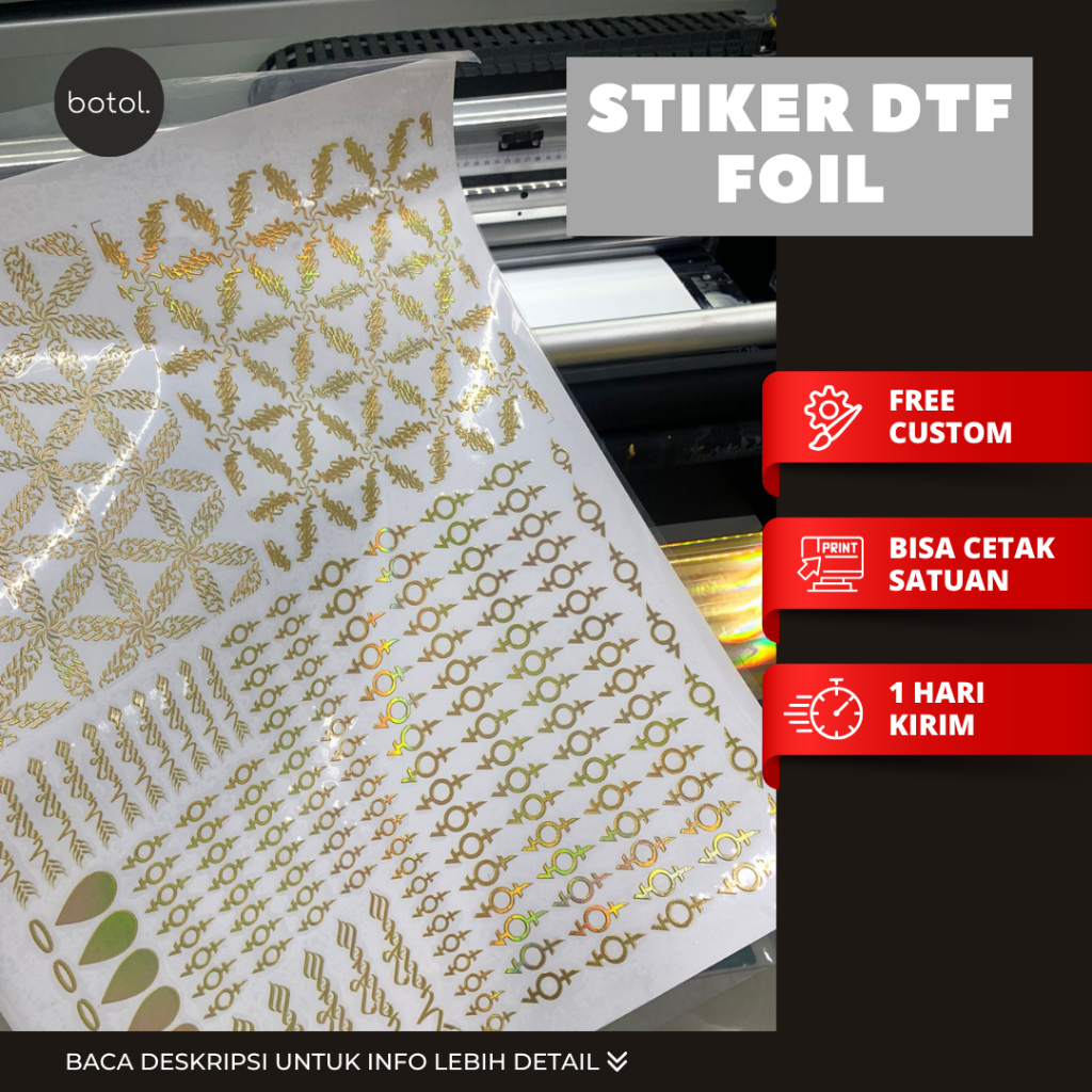 

PROMO 7.7 SHOPEE Botol by DOT Jual Sticker UV DTF Foil A3 / Sticker UV Timbul / Cetak Stiker Timbul/ Custom Sticker DTF foil