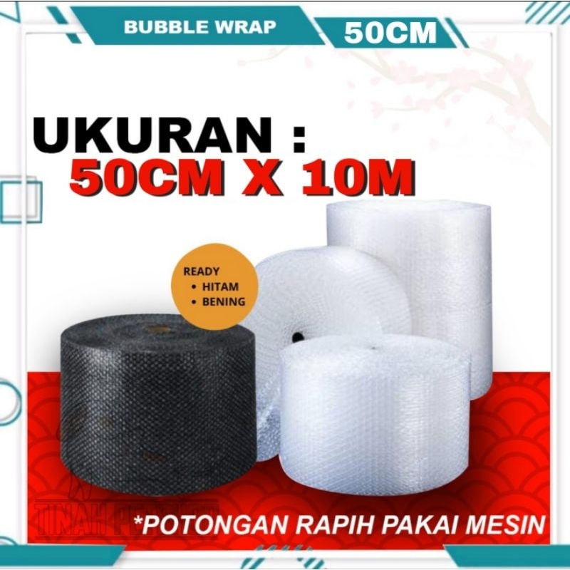 

Bubble Wrap 10 Meter X 50 Cm Hitam Bening Murah Original Plastik Bubblewrap Bungkus Paket