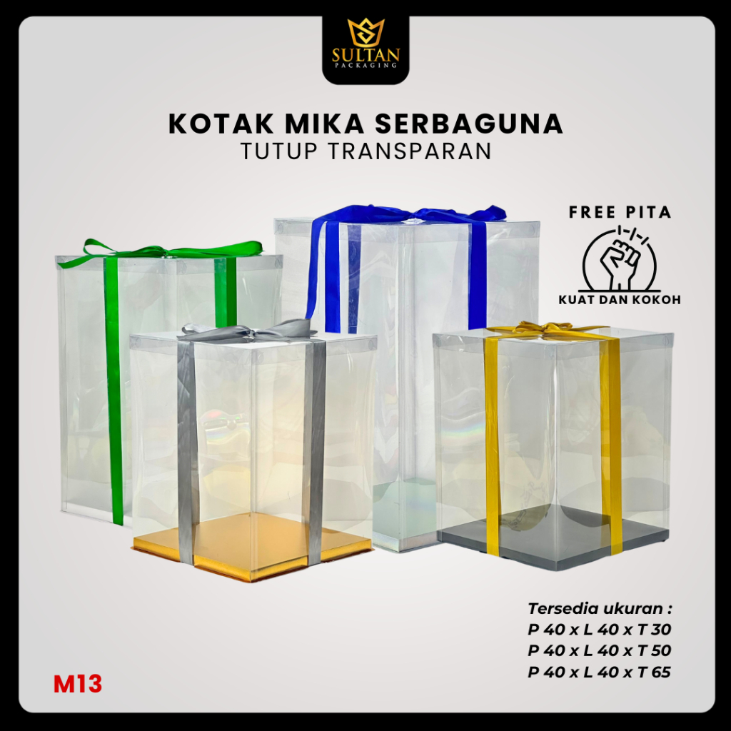 

Cake Box Kotak Kue Mika Transparan Dus Hadiah - Tutup Mika / M13