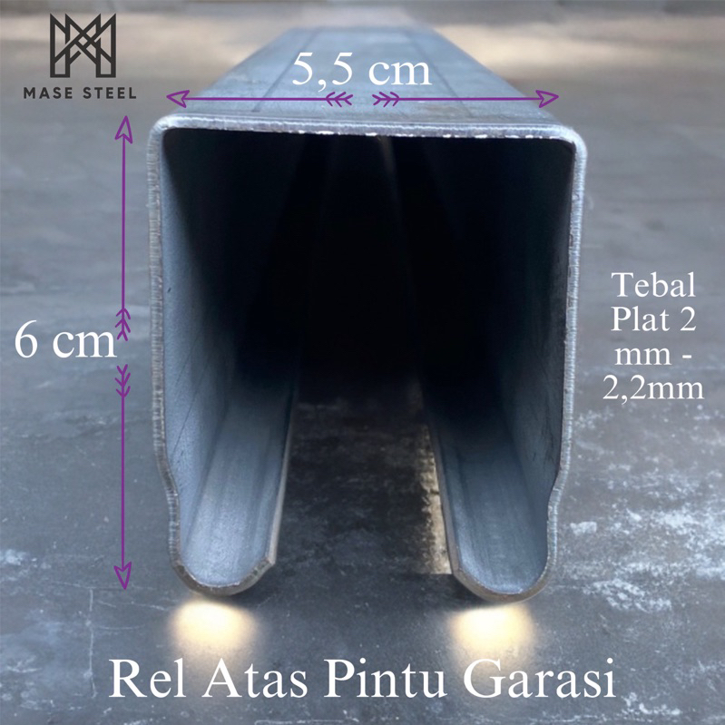 Rel Atas Pintu Garasi Geser / Lipat Sliding Panjang 240 cm , 3 Meter & 4 Meter - Rel Atas Henderson 