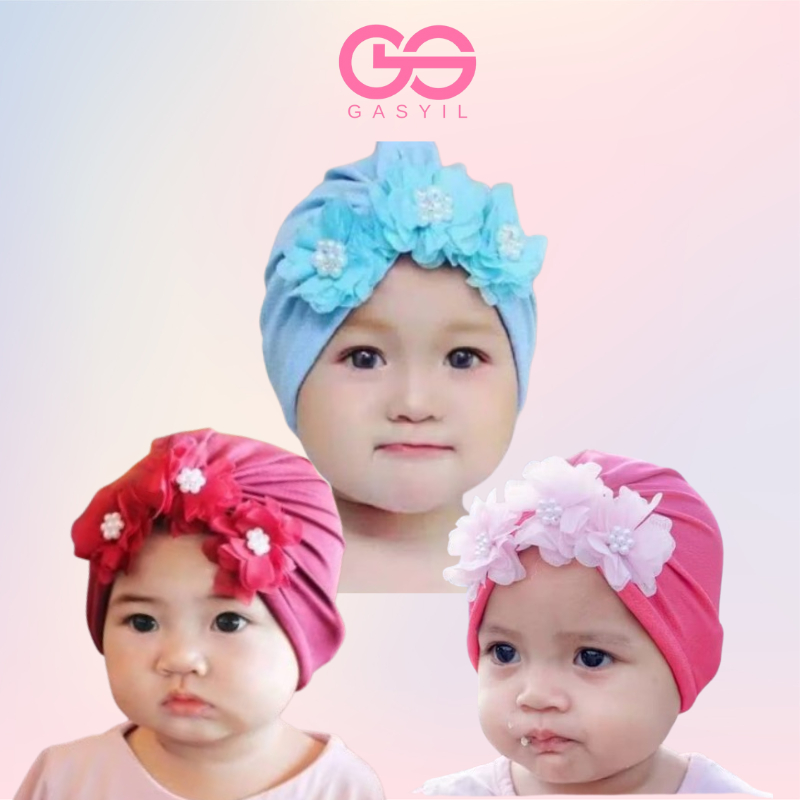 GASYIL Turban Anak Perempuan / Turban flower Frill / Ciput bayi / Ciput Anak Perempuan / Turba bayi 
