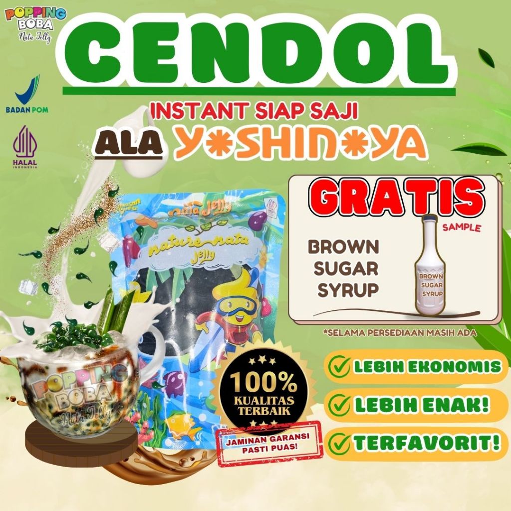 

Jelly Cendol Kecebong ala Yoshinoya - Topping Minuman Cendol Instan Praktis & Siap Saji 500 Gram