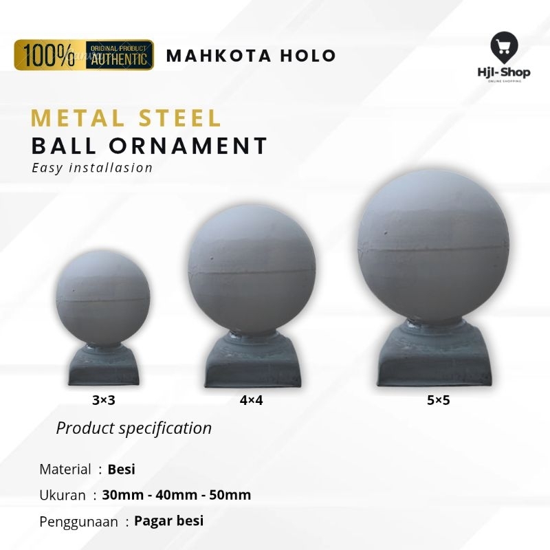 Mahkota Bola Besi Holo | Aksesoris Pagar Tralis Balkon dll