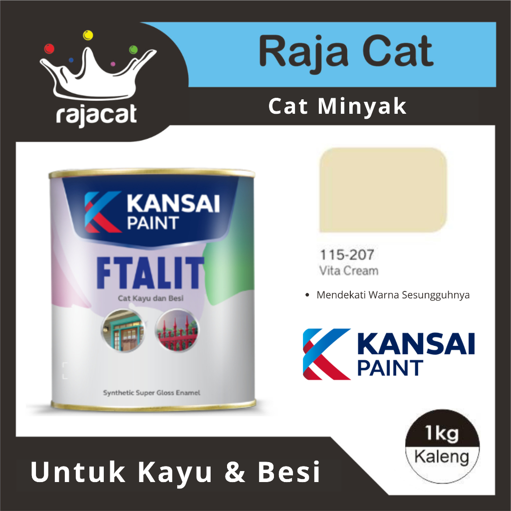 Cat Besi dan Kayu KANSAI FTALIT 1 KG 207 VITA CREAM Cat Minyak