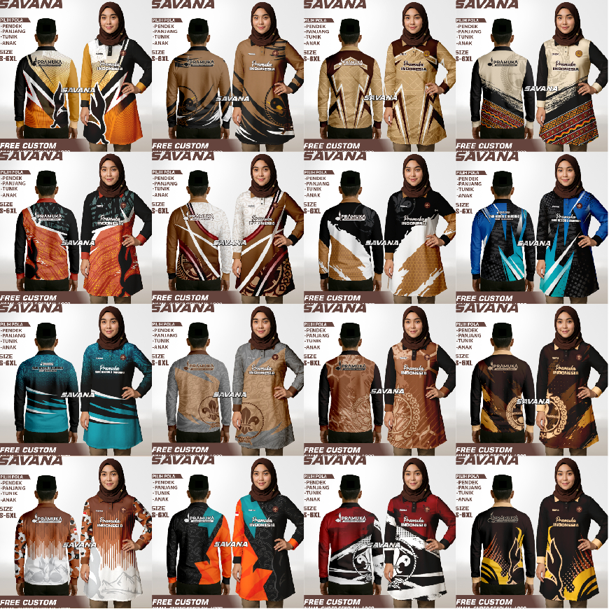 Katalog Jersey PRAMUKA GURU SEKOLAH PANJANG TUNIK / PEMBINA / PENGGALANG / BAJU PDL Custom GUDEP / B