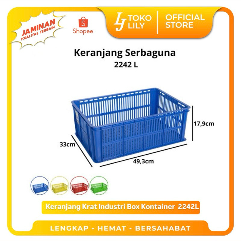 Keranjang Krat Industri Berlubang Serbaguna Greenleaf 2242L