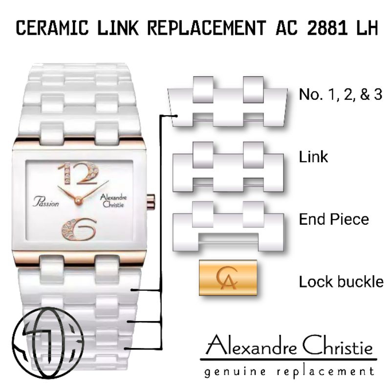 LINK REPLACEMENT AC2881LH SAMBUNGAN TALI Alexandre Christie AC2881 LH 2881 AC 2881LH 2881L ORIGINAL 