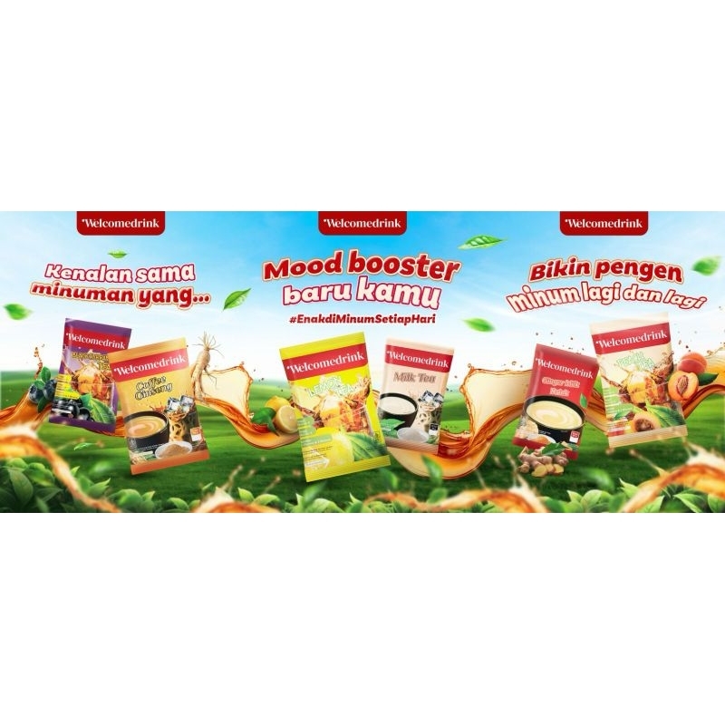 

(Sachet 20g) WELCOME DRINK Minuman Serbuk Teh