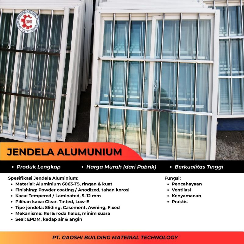 Aluminium Window/ Jendela Aluminium Minimalis Modern/ Kusen Jendela Aluminium Anti Rayap/ Jendela Sl