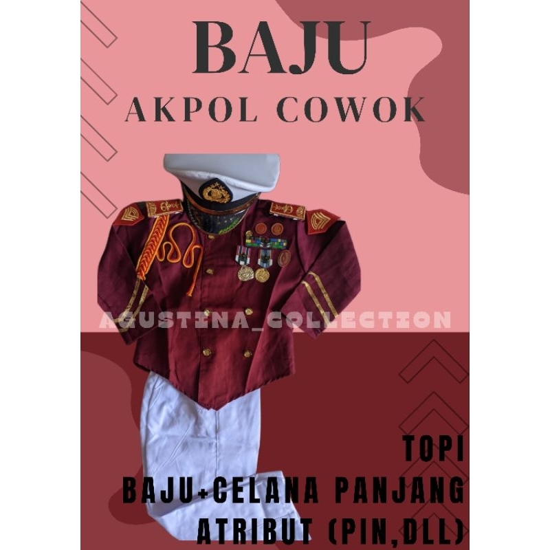 BAJU PROFESI AKPOL ANAK LAKI-LAKI/KOSTUM PROFESI AKPOL/STELAN TERLENGKAP AKPOL ANAK LAKI-LAKI