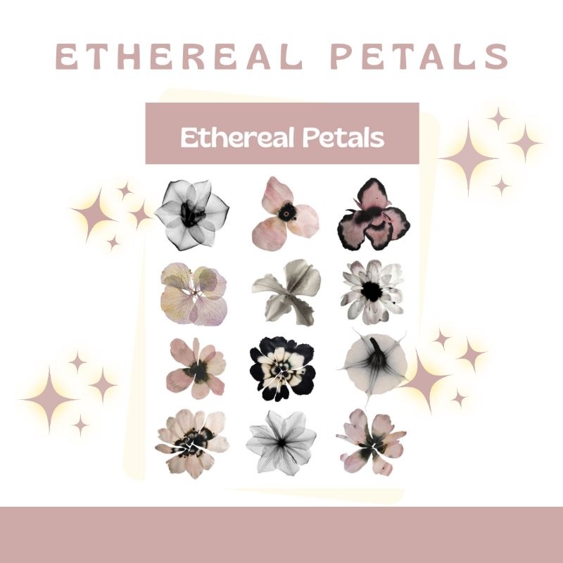 

sticker sheet ethereal petals aesthetic bisa untuk deco, scrapbook, journaling, phonecase