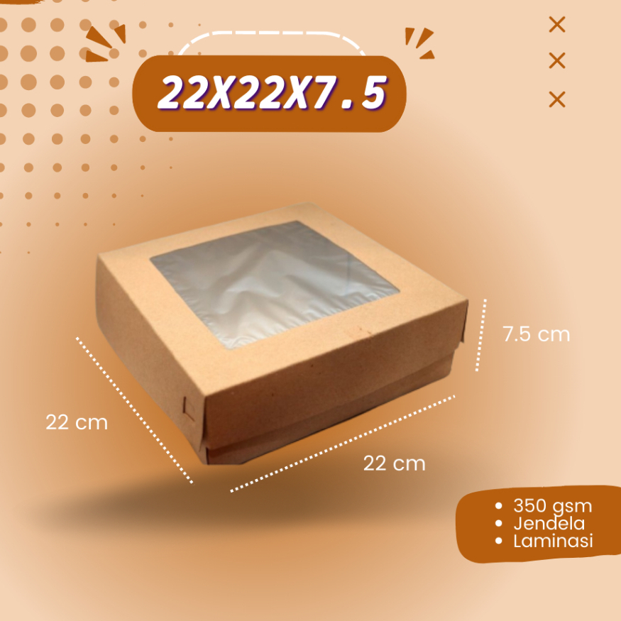 

Dus kraft 22x22x7,5 cm dus kotak / dus roti / dus barang / dus online harga per pcs / Dus 22x22x7