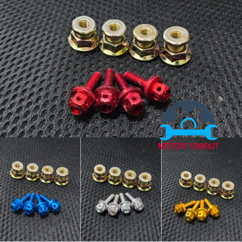 4 pcs baut visor plus anti jebol set 4 pcs baut kunci L motor nmax adv pcx aerox lexi