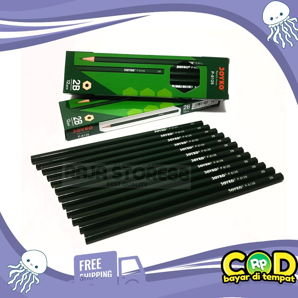 

Pensil Joyko P-8126 2B Hexagonal Grip 12 Pcs