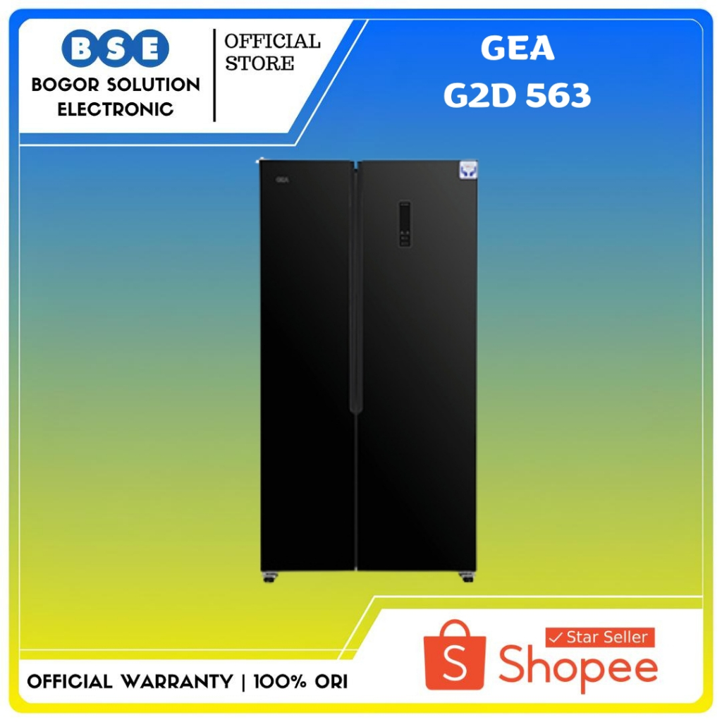 Kulkas Side by Side GEA G2D 563 Hitam Kaca Kulkas GEA G2D 563 Black