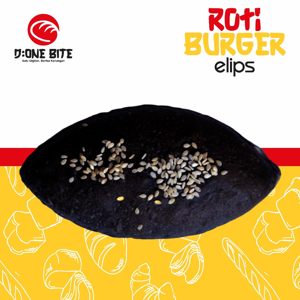 

Roti hotdog hitam elips wijen variant 3 & 6 - termurah dishopee