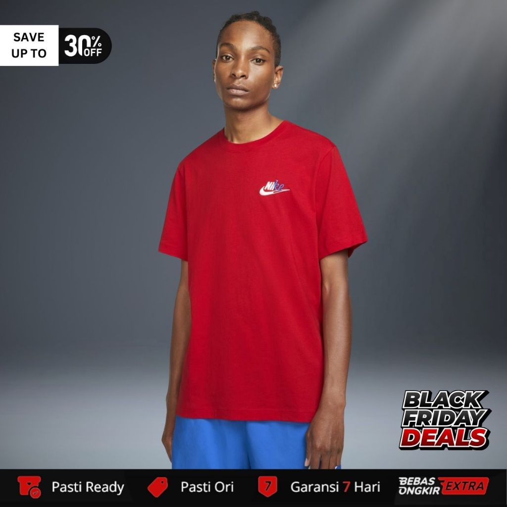 Kaos Nike Original Pria Sportswear Reverse Seasonality 2 - Merah