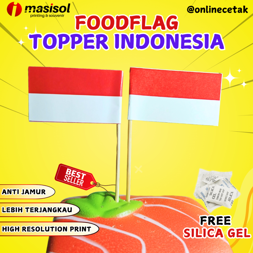 Bendera Tusuk Gigi / Topper Indonesia / Bendera Negara Custome