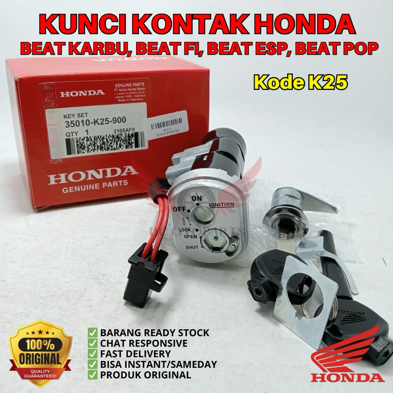K25 KUNCI KONTAK BEAT KARBU ORIGINAL AHM HONDA, KEY SET ORIGINAL BEAT KARBU, KUNCU KONTAK  BEAT FI, 