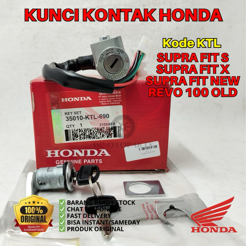 KTL KUNCI KONTAK SUPRA FIT S ORIGINAL AHM HONDA, KEY SET ORIGINAL SUPRA FIT S, KEY SET SUPRA FIT X, 