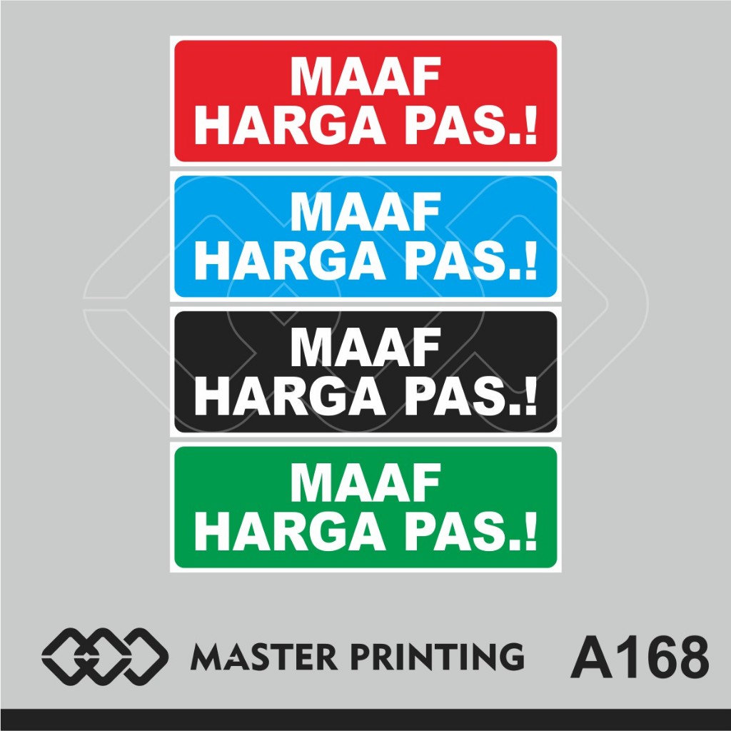 

A168 - Acrylic Sign, Stiker Maaf Harga Pas, Tahan Air, Tidak Pudar, Termurah, dan Bisa Custom