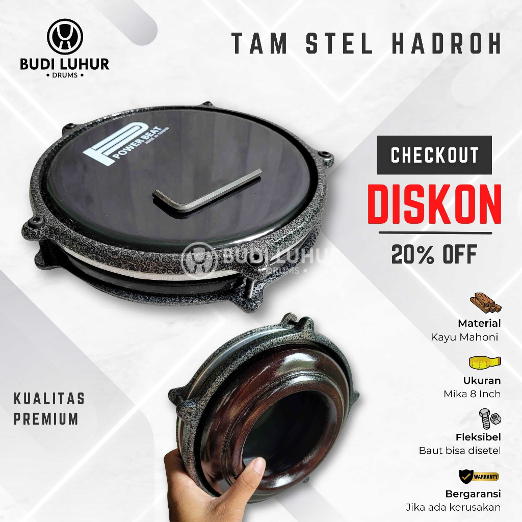 Tam Tung Hadroh Keprak Hadroh Tam Mika 8 Inch Tam Donat Tam Steel