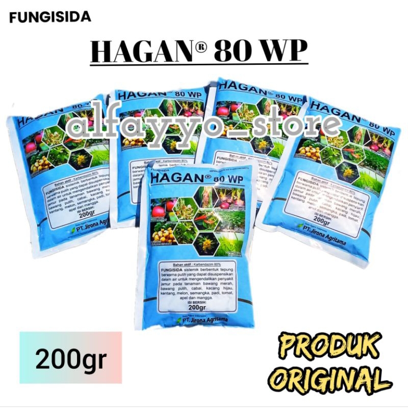 HAGAN 80 WP//200 gr//FUNGISIDA//BAHAN AKTIF KARBENDAZIM 80%//OBAT JAMUR//ORIGINAL