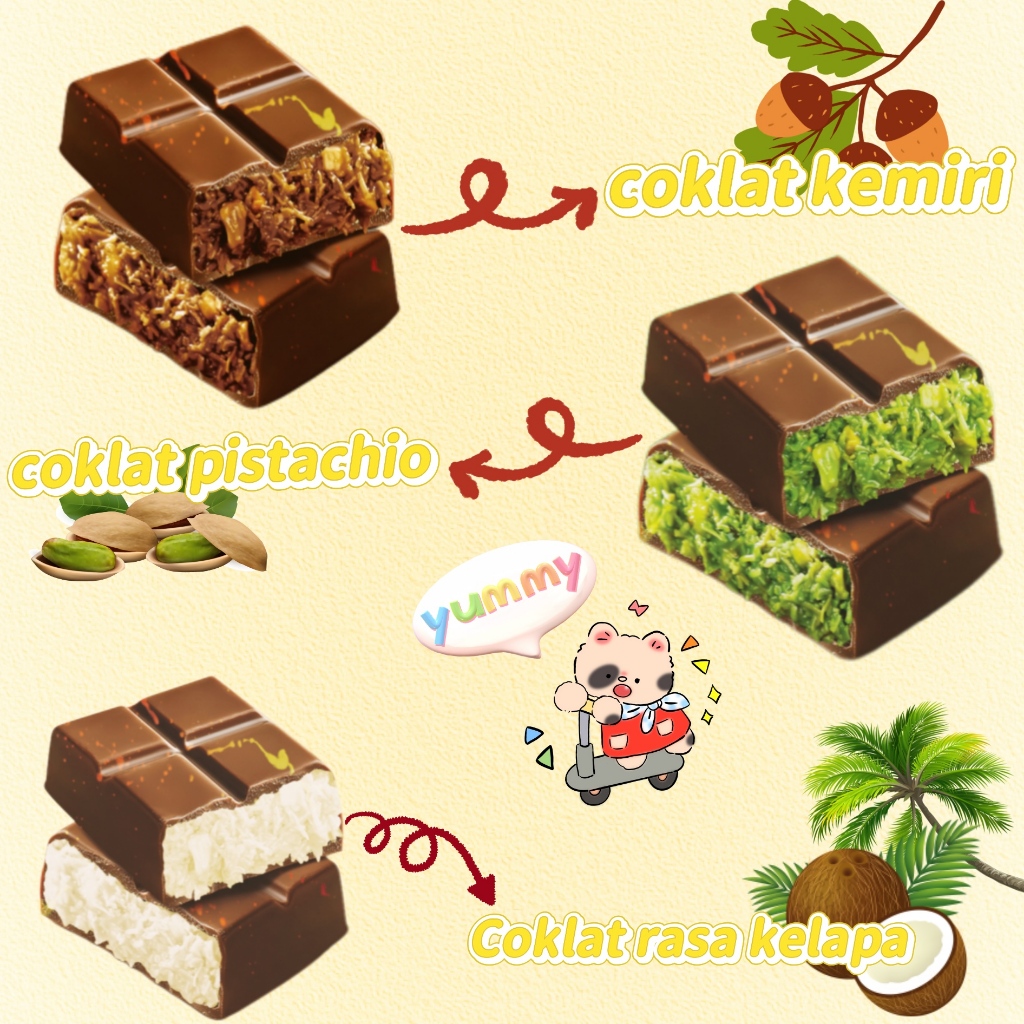 

【Promosi Kerusakan】【Tidak mempengaruhi rasa】Sandwich Cokelat Rasa Dubai Roti Selai Pistachio / Kemiri / Kelapa / Selai Roti Selai Susu Sutra Selai 60g Cokelat Dubai