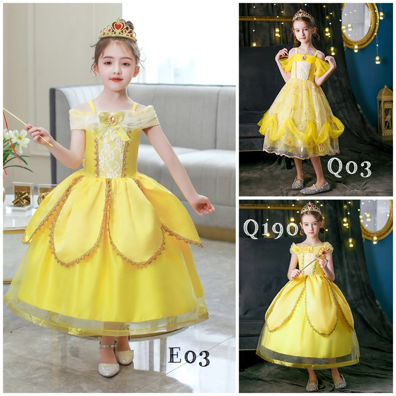 Fairyland | Kostum Ultah Princess Putri Belle Beauty and The Beast Dress Pesta Ultah Anak Kuning COD